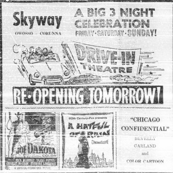 Skyway Drive-In Theatre - Old Ad